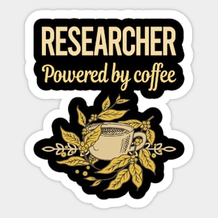 Powered By Coffee Researcher Sticker